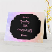 Luxus Pink Personalisiert 40. Geburtstag Karte (Gelbe Blume)