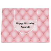 Luxus pink Tufit Diamond Muster Geburtstag Große Geschenktüte (Vorderseite)