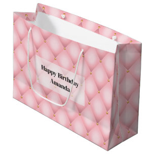 Luxus pink Tufit Diamond Muster Geburtstag Große Geschenktüte