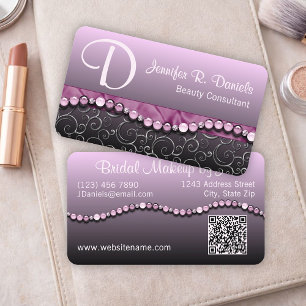 Luxus Pink Violett Beauty- und Braut-Make-up-Artis Visitenkarte