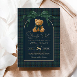 Luxus-Plaid-Teddybär-Junge-Baby-Party Einladung