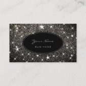 Luxus Platinum Silver Glitzer Glam Luminous Stars Visitenkarte (Vorderseite)