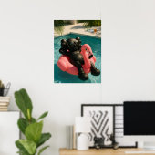 Luxus-Pool-Vibes-Plakat | Sommer-Flamingo Poster (Heimbüro)