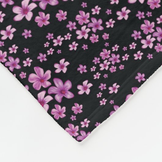 Luxus Popular Black Lila Floral Fleecedecke (Ecke)