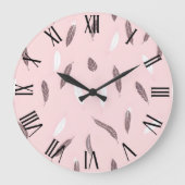 Luxus Popular Feathers Boho Collection Große Wanduhr (Vorderseite)