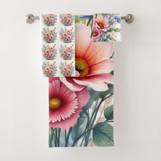 Luxus-Popular-Wildblumen-Schöne-Kollektion Badhandtuch Set
