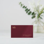 Luxus Premium Dick Stilvoll Gold Text Monogramm Visitenkarte (Stehend Vorderseite)