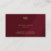 Luxus Premium Dick Stilvoll Gold Text Monogramm Visitenkarte (Rückseite)