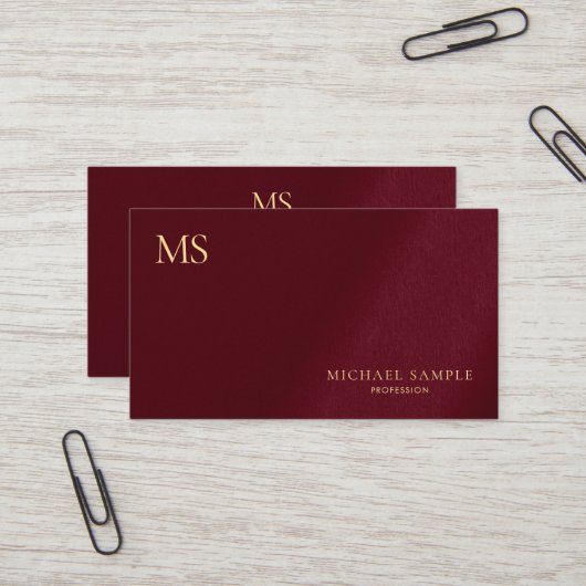 Luxus Premium Dick Stilvoll Gold Text Monogramm Visitenkarte (Vorderseite/Rückseite Beispiel)