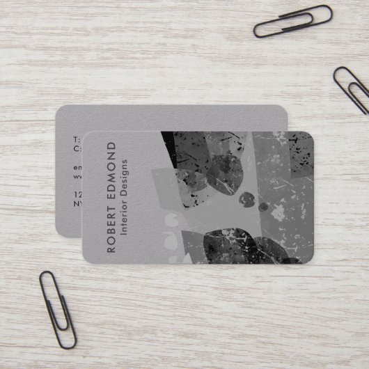 Luxus Premium Gray Artistic Einzigartiges Abstrakt Visitenkarte (Vorderseite/Rückseite Beispiel)