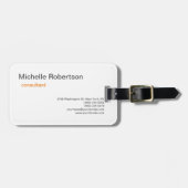 Luxus Premium Linen Schwarz-weiß Schlicht Minimali Gepäckanhänger (Vorderseite horizontal)