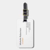 Luxus Premium Linen Schwarz-weiß Schlicht Minimali Gepäckanhänger (Vorderseite vertikal)