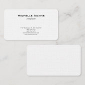 Luxus Premium Linen Schwarz-weiß Schlicht Minimali Visitenkarte (Vorne/Hinten)