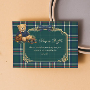 Luxus-Prep-Teddybär-Baby-Shower-Windel-Raffle Begleitkarte