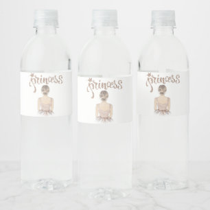 Luxus Prinzessin Geburtstag Glitzer Wasserflaschenetikett