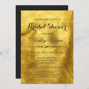Luxus pure Gold Foil Texture - Brautparty Einladung