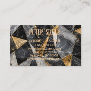 Luxus Purpur Schwarz Silber Mosaik Visitenkarte