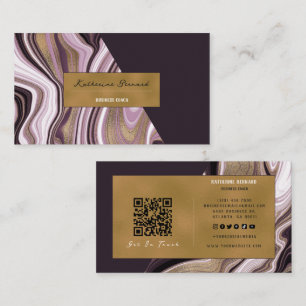 Luxus Purpur- und Goldmarmor Business Coach Karte