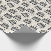 Luxus-Python-Handtaschenmuster auf rosa gesprenkel Geschenkpapier (Ecke)