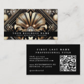 Luxus-QR-Code-Art-Deco-Geschäftskarten Visitenkarte (Vorne/Hinten)