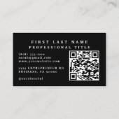 Luxus-QR-Code-Art-Deco-Geschäftskarten Visitenkarte (Rückseite)