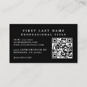 Luxus-QR-Code-Art-Deco-Geschäftskarten Visitenkarte (Rückseite)