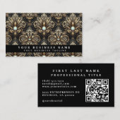 Luxus-QR-Code-Art-Deco-Geschäftskarten Visitenkarte (Vorne/Hinten)