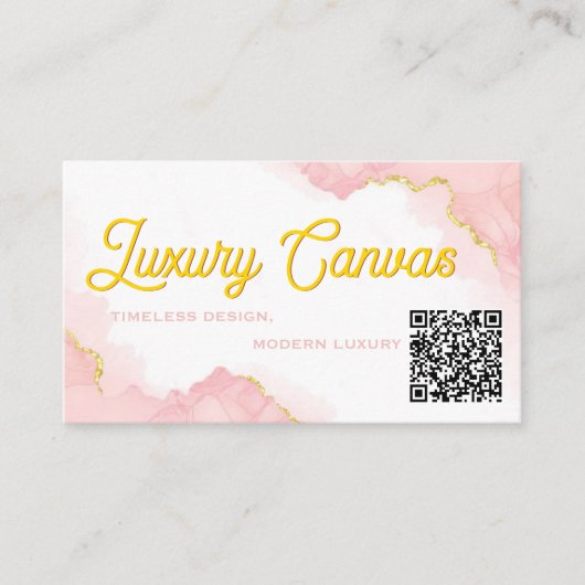 Luxus QR Code Beauty Business Card Visitenkarte (Vorderseite)