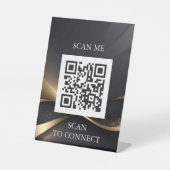 Luxus QR-Code Schild | Scan Me Tischschild | Minim (Vorderseite)