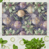 Luxus Radiance Lila und Gold Weihnachtsgeschenk Geschirrtuch (Gefaltet)