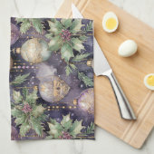 Luxus Radiance Lila und Gold Weihnachtsgeschenk Geschirrtuch (Viertel Falte)