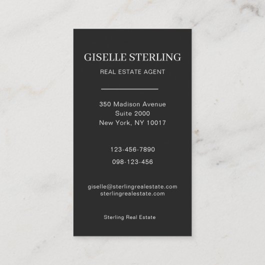 Luxus Real Anwesen Agent Foto Beruflich Visitenkarte (Rückseite)