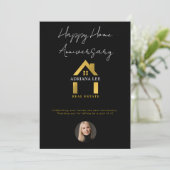 Luxus Real Anwesen Agent Happy Zuhause Jubiläum Einladung (Stehend Vorderseite)