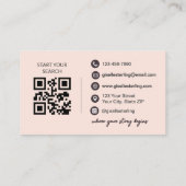 Luxus Real Anwesen Agent Navy Blush Foto QR Code Visitenkarte (Rückseite)