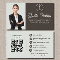 Luxus Real Anwesen Agent Sage Green Foto QR Code