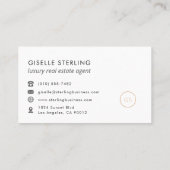 Luxus Real Anwesen Agent Schwarz Elegant Modernste Visitenkarte (Rückseite)