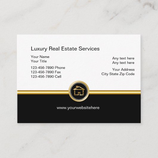 Luxus Real Anwesen Business Cards Visitenkarte (Vorderseite)