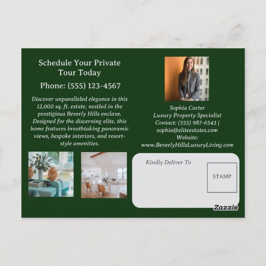 Luxus Real Anwesen Postkarte (Rückseite)