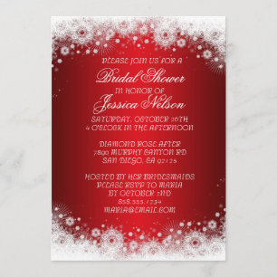 Luxus Red Christmas Lace Bridal Einladung