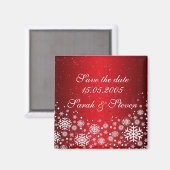 Luxus Red Christmas Spirit Save the Date Magnet (Vorderseite/Rückseite)