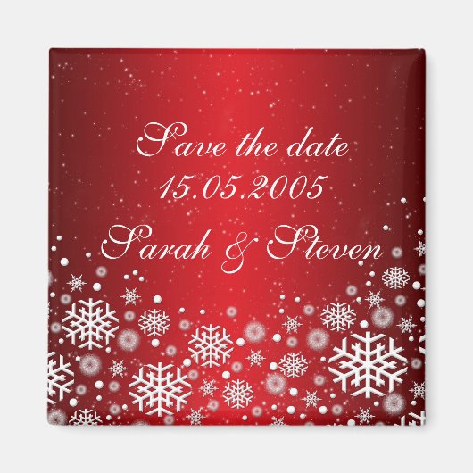 Luxus Red Christmas Spirit Save the Date Magnet (Vorne)