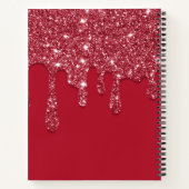 Luxus Red Dripping Glitzer Journal Notizblock (Rückseite)