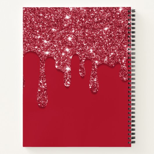Luxus Red Dripping Glitzer Journal Notizblock (Rückseite)