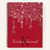 Luxus Red Dripping Glitzer Journal Notizblock (Vorderseite)