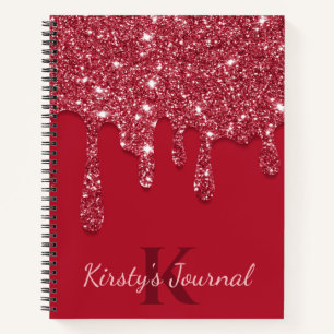Luxus Red Dripping Glitzer Journal Notizblock