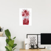Luxus Red Glam Floral Watercolor Parfüm Flasche Poster (Heimbüro)