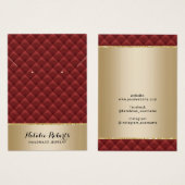 Luxus Red Quilted Gold Schmuck Earring Display (Vorne & Hinten)