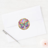 Luxus-Regenbogen-Glitter-Schmetterling Runder Aufkleber (Umschlag)