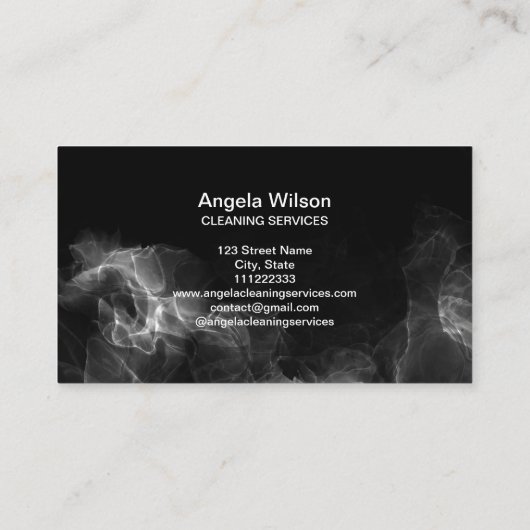 Luxus Reinigungsdienste Haushaltshilfe Janitorial  Visitenkarte (Rückseite)