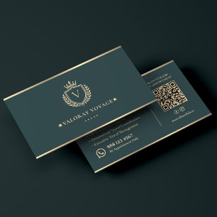 Luxus-Reise-Concierge-Berater Crest Dunkel-Teal Visitenkarte